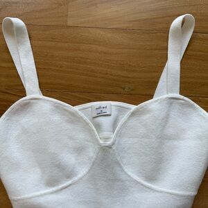 Aritzia Wilfred White Crop Top